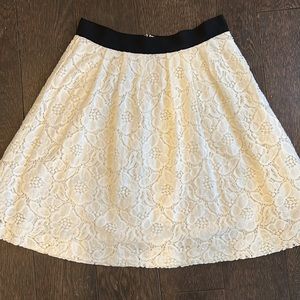LOFT White Lace A-Line Skirt